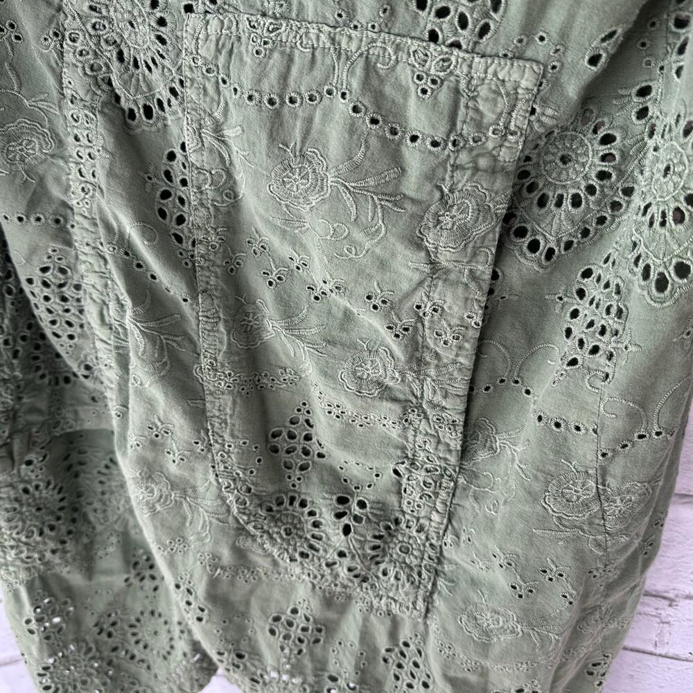 Preowned Sundance Moonlight Eyelet Jacket Boho Cardigan Open Front Sz XL Cotton - Picture 11 of 12